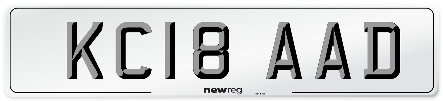 KC18 AAD Number Plate from New Reg